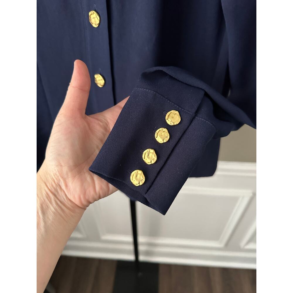 Alexia Admor Leland Shirt Navy Size 6 NWT - Picture 3 of 6